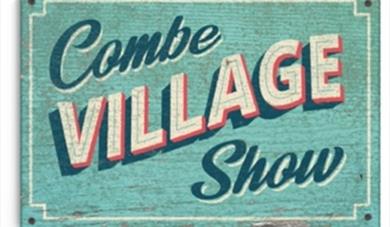 Combe Village Show logo on a turquoise painted background