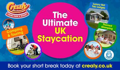 The Ultimate UK Staycation. Options include camping & touring, luxury hot tub lodges and themed glamping. Book your short break today at crealy.co.uk