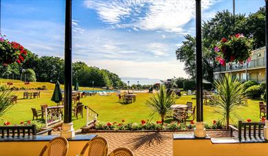 Al fresco dining area on a beautiful summers day