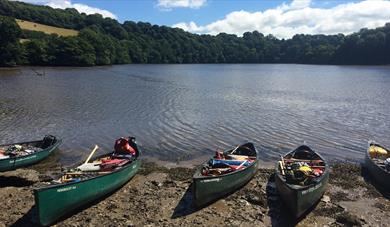 canoeing on the river dart