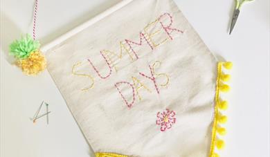 Create a Pom Pom Summer Days Banner