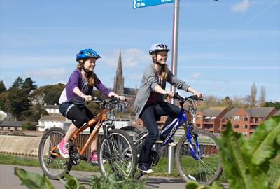 Cycling near Exeter quayside