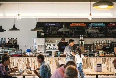 People enjoying The Kitchen restaurant