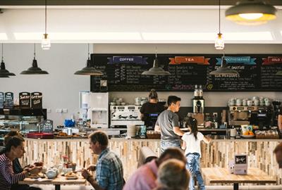 People enjoying The Kitchen restaurant