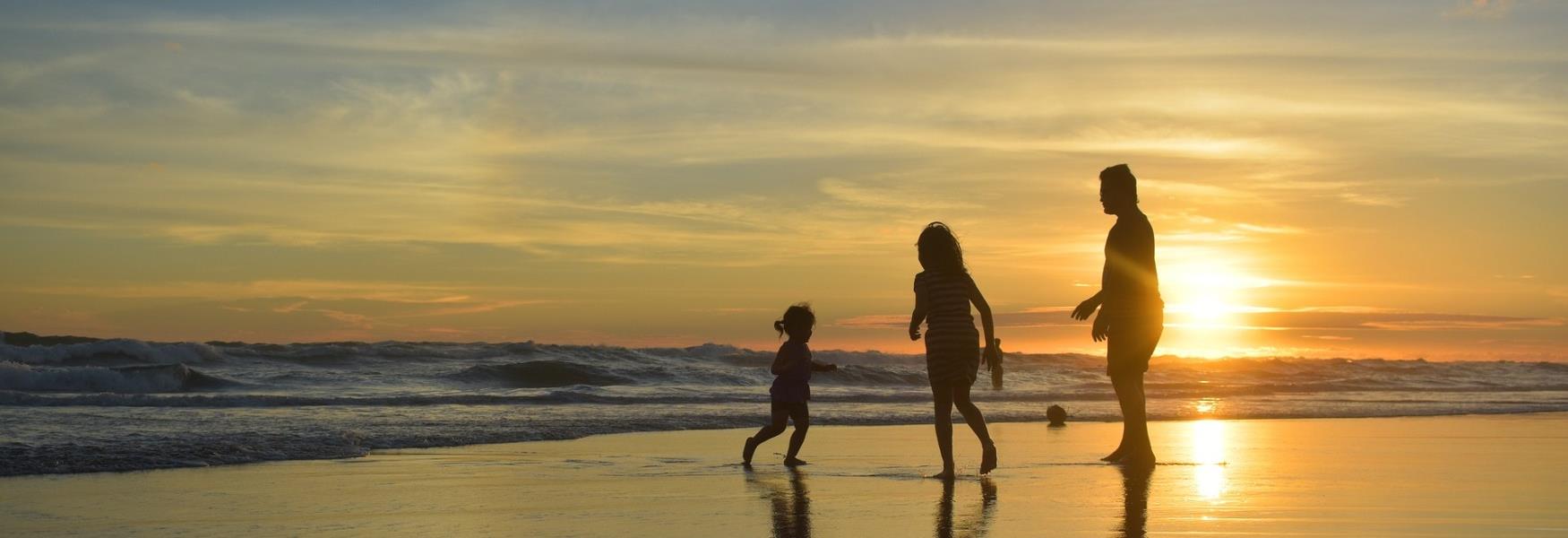 Family on beach