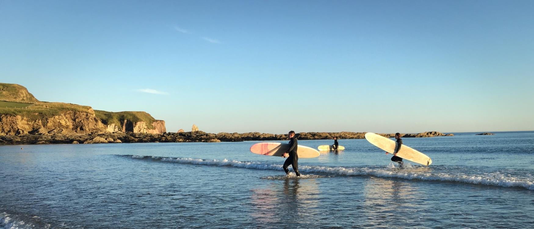 Surfers at Bantham Beach