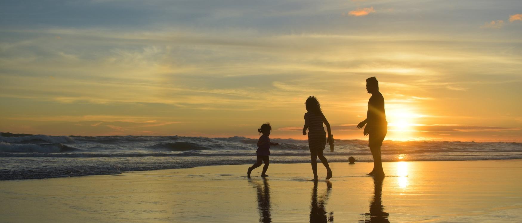 Family on beach