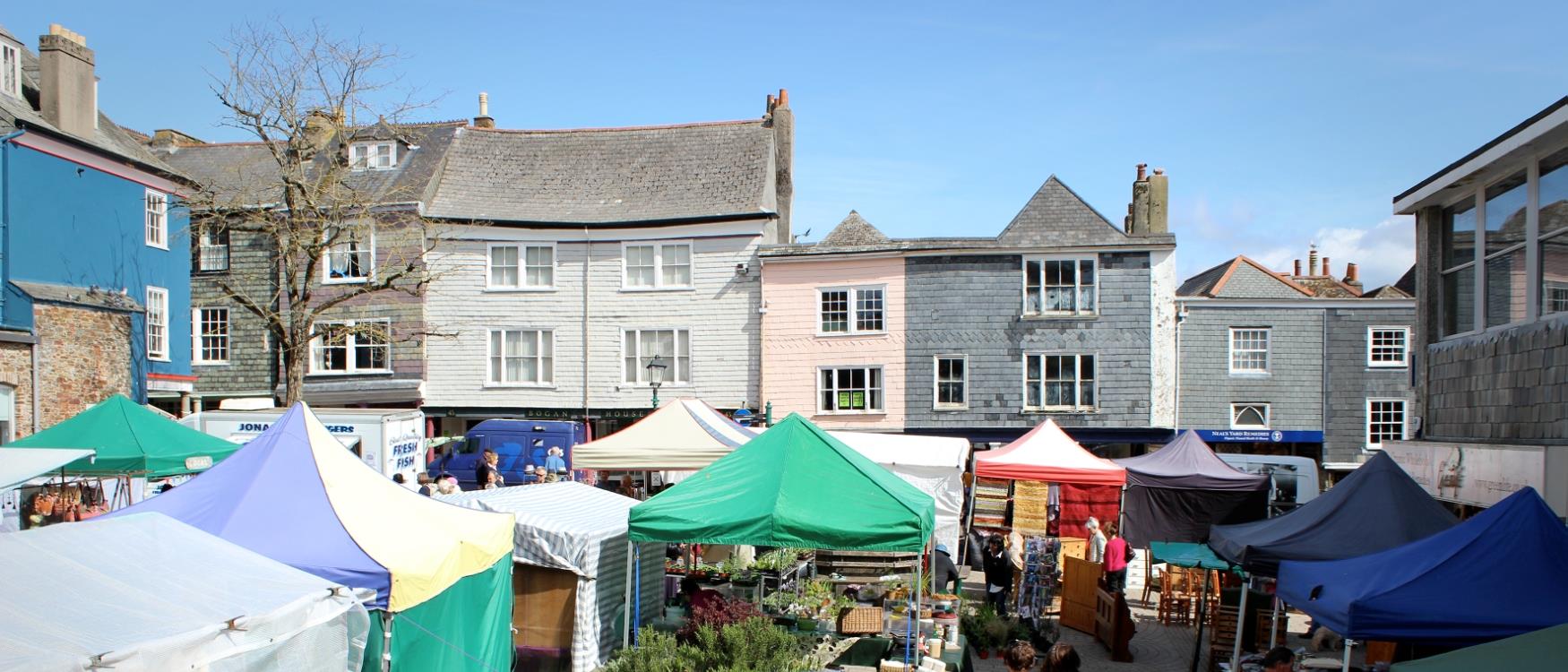 Totnes Market in Civic Square