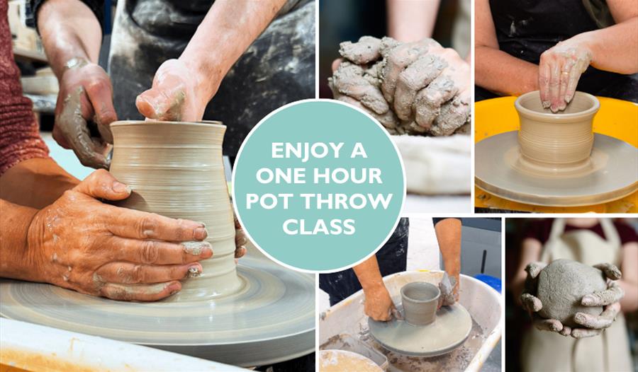 1 Hour Pot Throwing Lesson - China Blue