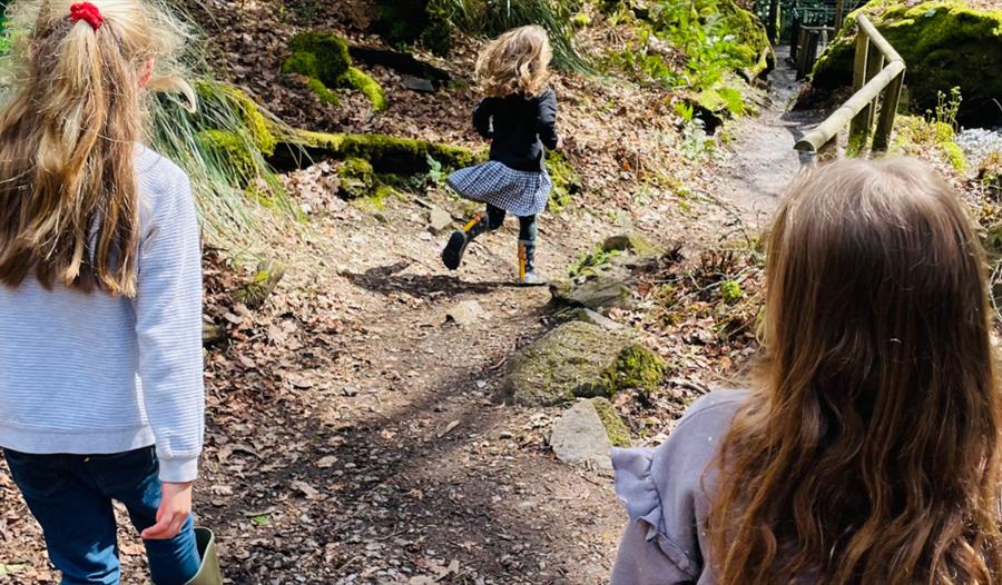 Easter egg hunt at Canonteign Falls