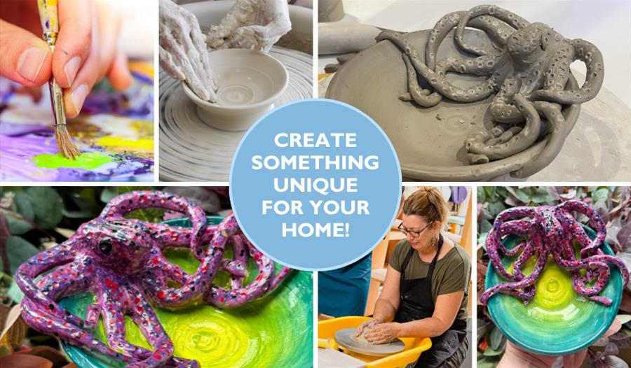 Octopus Bowl Sculpting Class - China Blue