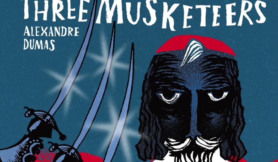Theatre Poster showing a Musketeer with the production title