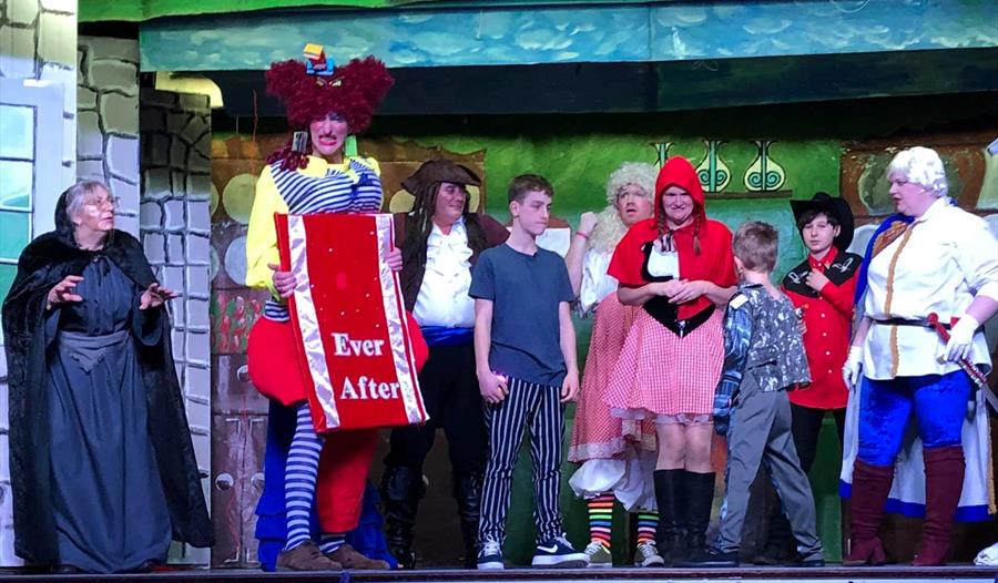 The cast of Marldon Village Panto in action in a previous show