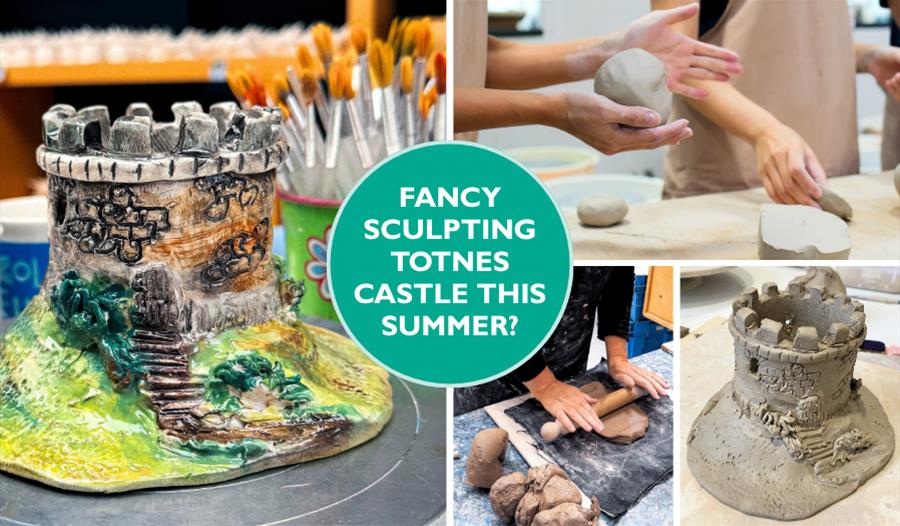 Totnes Castle: Pot Throw - China Blue