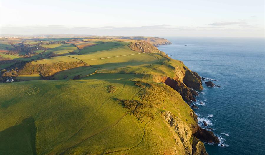 Aerial photo of Barrows, Bolberry Down