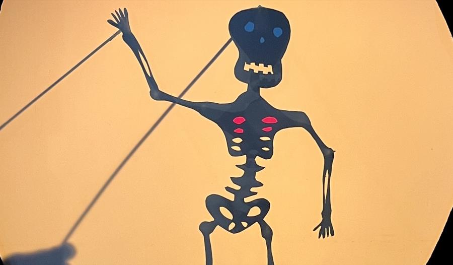 Shadow puppet of a skeleton