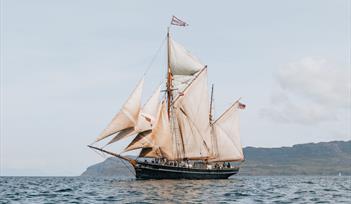 Plymouth day sailing experience onboard tall ship Bessie Ellen, celebrating 120 years of sailing.
