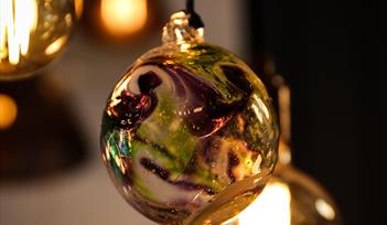 Glass bauble and lights
