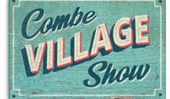 Combe Village Show logo on a turquoise painted background