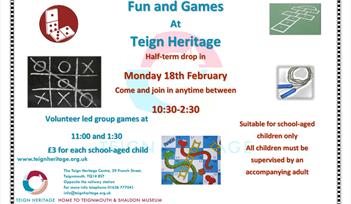 Half-Term Drop-in Fun and Games at Teign Heritage