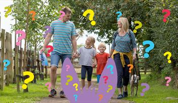 Family enjoy summer Guess Who Trail at The Donkey Sanctuary