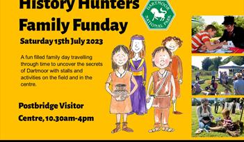 Poster for History Hunters Event with event details and pictures of History Hunters