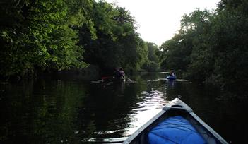 Evening canoe trip on the River Dart