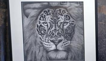 'Resilience' charcoal on board