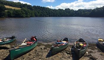 canoeing on the river dart