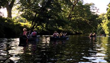 Evening canoe trip on the River Dart