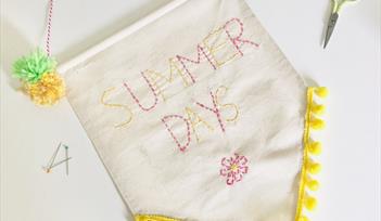 Create a Pom Pom Summer Days Banner