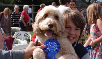 Young boy and his dog