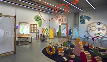 A colourful space filled with things to explore and discover