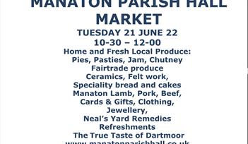 Manaton Parish Hall Market