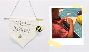 Make a beautiful 'Bee Happy' Stitch Summer Banner Decoration at House of Marbles this Summer
