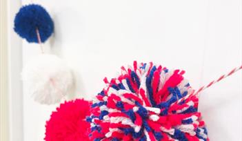 kings coronation - create a pom pom garland with pom stitch tassel