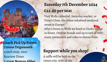 Christmas shopping trip to Wells & Clarks Village, Street in aid of Shaldon Zoo