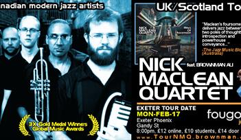 Fougou Music presents NICK MACLEAN QUARTET feat. BROWNMAN ALI (Exeter)