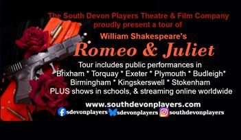 Banner advertising our show tour of Romeo & Juliet across Devonr