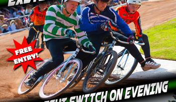 Exeter Aces Cycle Speedway Floodlight Switch On Evening