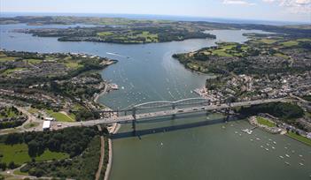 Tamar Bridge with view of the River Tamar