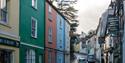 Ashburton Streets with colourful shops and houses