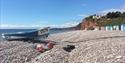 Budleigh Salterton Beach: with a boat on it