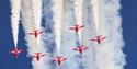 Red Arrows display at the English Riviera Airshow, Paignton, Devon