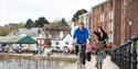 Cycling on Exeter Quayside. Copyright: Tony Cobley