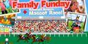 Image showing the family funday logo plus the Rowcroft Hospice mascot race, children go free.