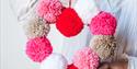 Pom Pom Heart Wreath