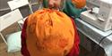 Sew a fabric pumpkin