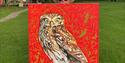 Jim Moir with Owl painting