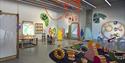 A colourful space filled with things to explore and discover